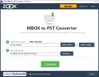Bild 1 für ZOOK MBOX to PST Converte…