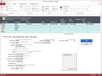 Obraz 0 dla HR Employee MS Access Dat…
